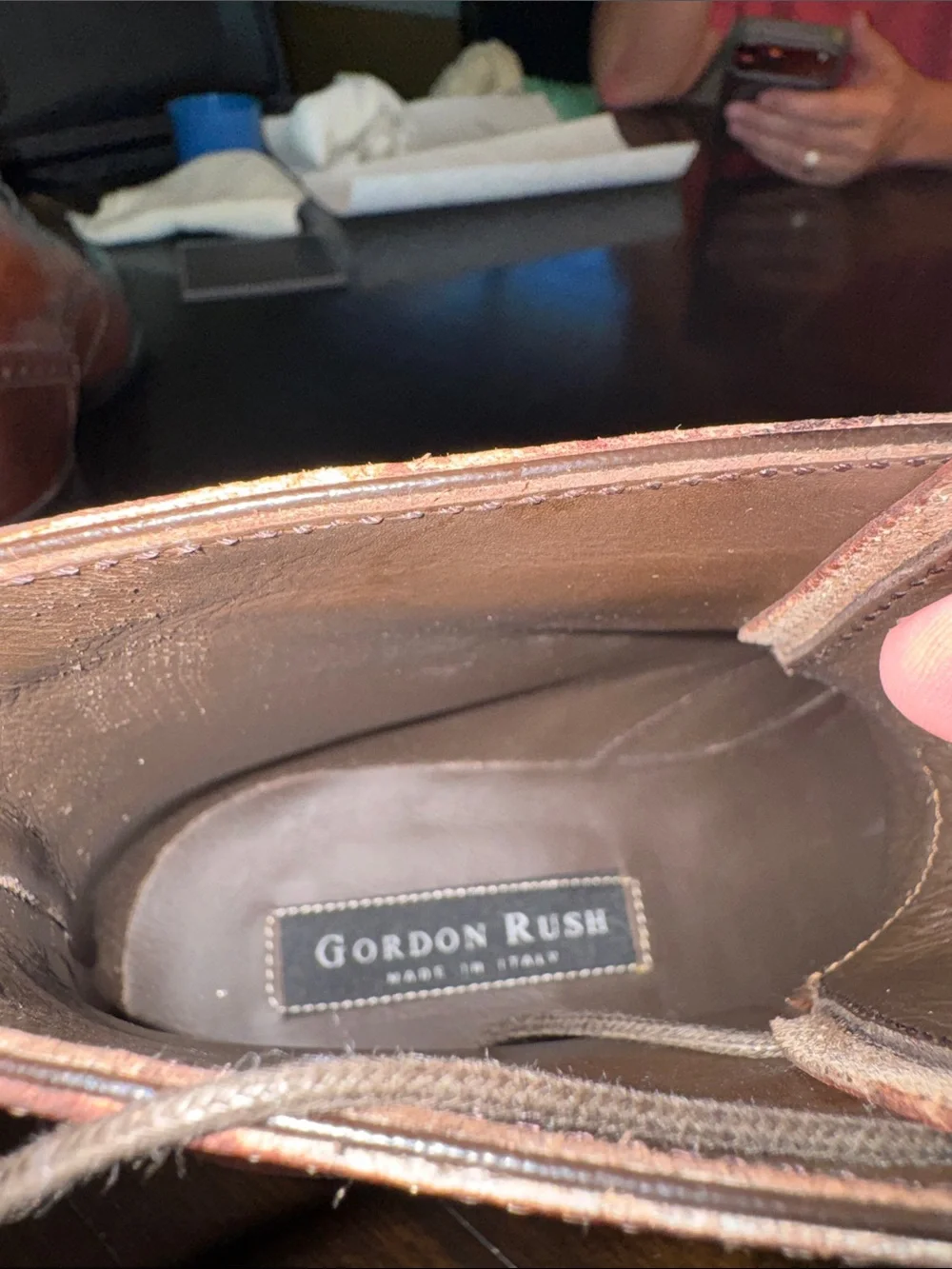Gordon Rush Brown Leather Wingtip Lace-Up Boots